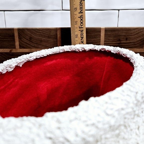 Vintage Ceramic Christmas Red Santa Boot Planter With White Trim - Picture 3 of 8